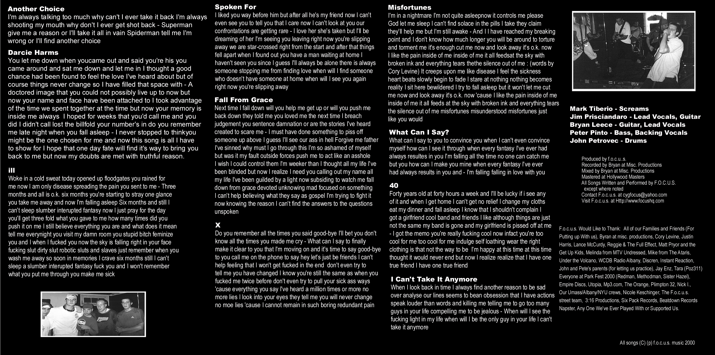 2000 - F.o.c.u.s. inside booklet