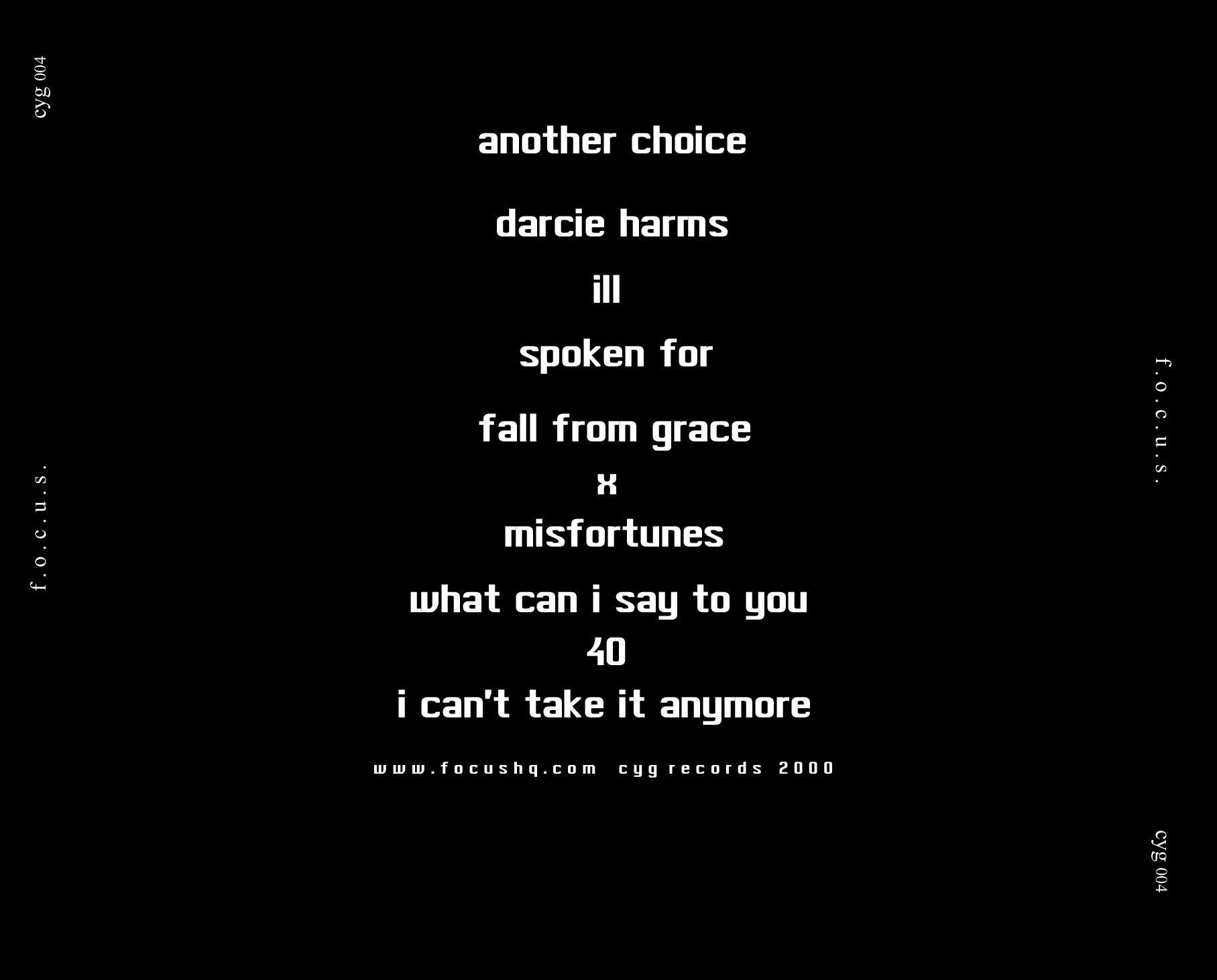 2000 - F.o.c.u.s tray card