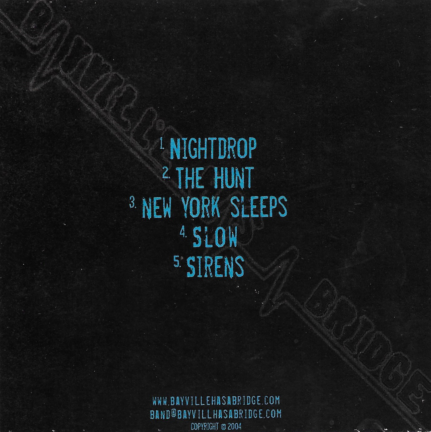 2004 - Bayville Has A Bridge Back Cover